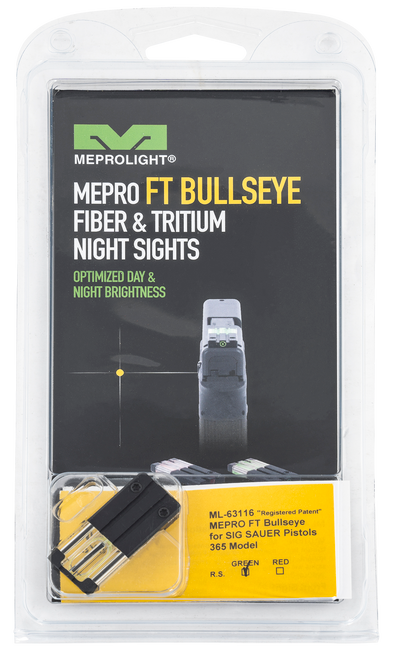 MEPRO USA LLC Fixed Rear Sight Tritium/Fiber Optic 631163108 Gun Sight 810013521115