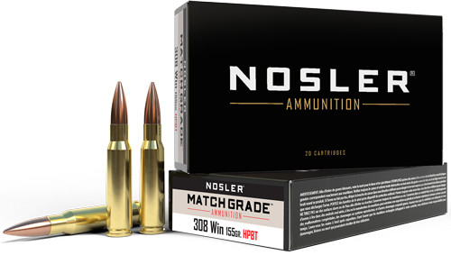 NOSLER AMMO MATCH GRADE 308WIN 155GR CUSTOM COMP HPBT 20PK