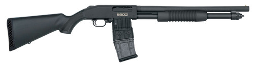 Mossberg 50205 590M Mag--Fed Blued Pump 12 Gauge 18.50 2.75 10+1 Black Fixed Synthetic Stock