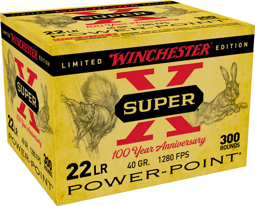 WIN AMMO SUPER-X .22LR 300-PK 40GR. POWER POINT 100TH ANV.