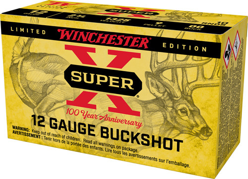 WIN AMMO SUPER-X 12GA. 2.75 00BK 9-PELLETS 100TH ANV. 10-P