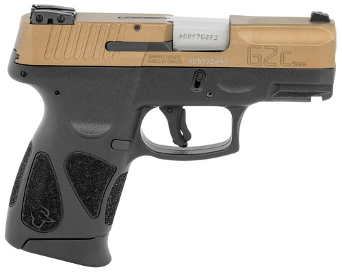 Taurus 1G2C93A12 G2C  Compact Frame 9mm Luger 12+1 3.26 Matte Stainless Steel Barrel Burnt Bronze Serrated Alloy Steel Slide Black Polymer Frame w/Picatinny Rail & Polymer Grip Right Hand