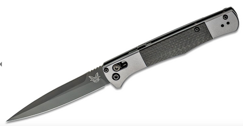  Benchmade 4170BK AUTO Fact Folding Knife 3.95" S90V Black DLC Spear Point Blade, Aluminum Handles with Carbon Fiber Inlays