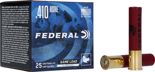 Federal 410 BORE Shotgun Ammunition H4127.5 2.5 #7.5 25 Shells
