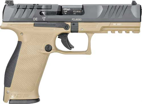 WALTHER PDP OR 9MM 4.5 18-SHOT TAN POLYOMER FRAME