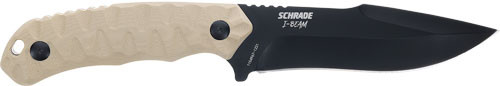 SCHRADE KNIFE I-BEAM 5 FIXED AUS-8 BLACK/FDE G10 HANDLE
