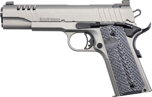 AUTO-ORDNANCE 1911A1 .45ACP STAINLESS FIXED SGT RUBBER