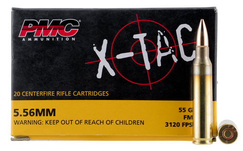 PMC 5.56X X-Tac  223 Rem/5.56  NATO 55 GR Full Metal Jacket Boat Tail (FMJBT) 20 rounds