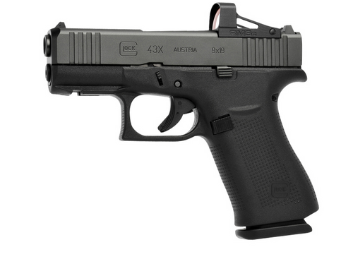 Glock PX4350201FRMOS G43X MOS Subcompact 9mm Luger 3.41" 10+1 Black Black nDLC Steel with Front Serrations & MOS Cuts Slide Black Rough Texture Interchangeable Backstraps Grip