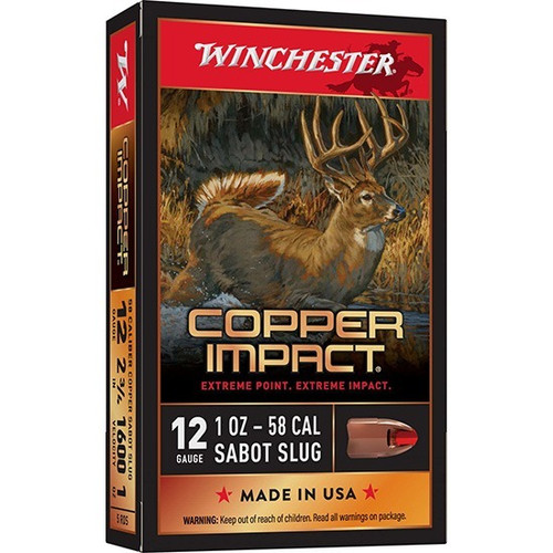 Winchester 12 Gauge Ammo 1 oz Sabot Slug Ammunition - 5 Rounds