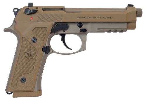   Beretta USA J92M9A3 M9A3 9mm Luger 5" 10+1 Flat Dark Earth Cerakote Polymer Frame Flat Dark Earth Steel Slide Flat Dark Earth Polymer Grip (Made in Italy)