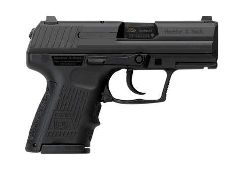 HK 81000060 P2000 Subcompact V3 SA/DA 40 S&W Caliber with 3.26" Barrel, 9+1 Capacity, Black Finish with Picatinny Rail Frame, Serrated Steel Slide & Finger Grooved Interchangeable Backstrap Grip Includes 3 Mags