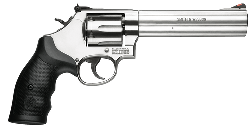 Smith & Wesson 164224 Model 686 38 S&W Spl +P, 357 Mag 6rd 6" Overall Stainless Steel with Black Polymer Grip &  Red Ramp Front Sight Smith & Wesson 164224 Model 686 38 S&W Spl +P, 357 Mag 6rd 6" Overall Stainless Steel with Black Polymer Grip &  Red Ramp Front Sight