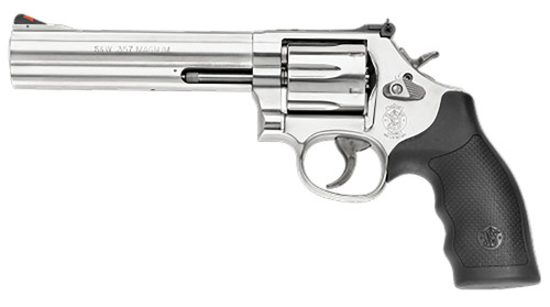 Smith & Wesson 164224 Model 686 38 S&W Spl +P, 357 Mag 6rd 6" Overall Stainless Steel with Black Polymer Grip &  Red Ramp Front Sight Smith & Wesson 164224 Model 686 38 S&W Spl +P, 357 Mag 6rd 6" Overall Stainless Steel with Black Polymer Grip &  Red Ramp Front Sight