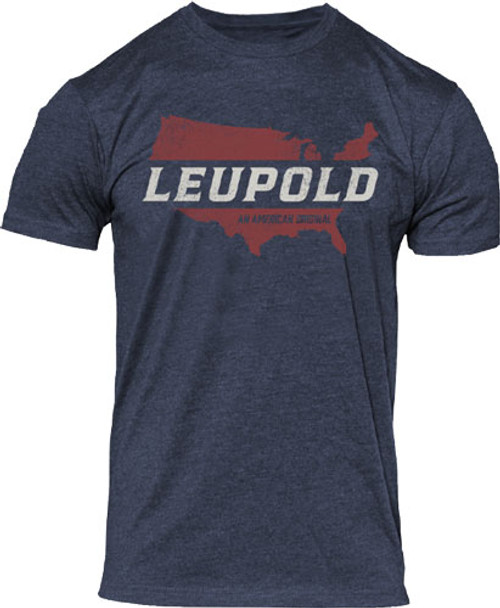 LEUPOLD MENS TEE AMERICAN ORIGINAL NAVY HEATHER XXL