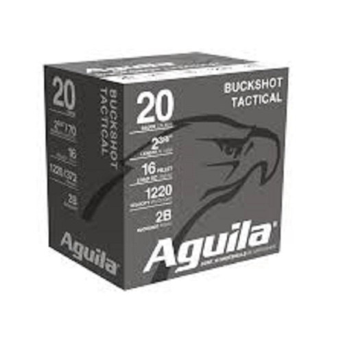 Aguila 20 Gauge Ammo 1 oz #2 Buck Ammunition - 25 Rounds