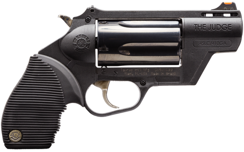 SALE PRICE Taurus 2441021PFS Judge Public Defender 45 Colt (LC) Caliber or 2.50" 410 Gauge with 2" Black Finish Barrel, 5rd Capacity Matte Black Oxide Finish Cylinder, Black Finish Polymer Frame & Black Rubber Grip