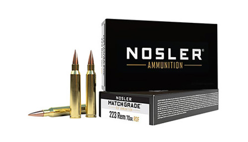 NOSLER AMMO MATCH GRADE .223 REM 70GR. RDF HPBT 20PK