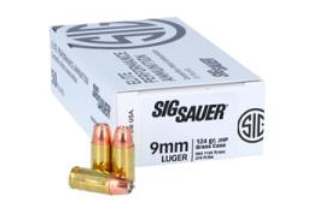   Sig Sauer E9MMJHP124-50 Elite V-Crown 9mm Luger 124 gr Jacketed Hollow Point (JHP) 50 ROUNDS