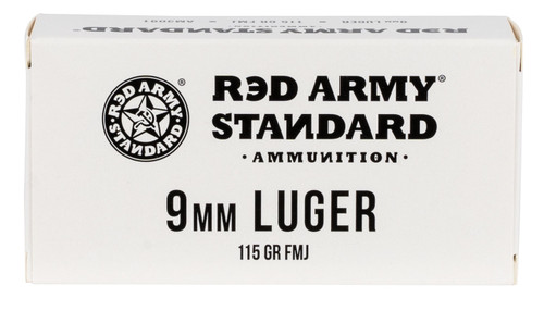 Red Army Standard AM3091 Red Army Standard 9mm Luger 115 gr Full Metal Jacket (FMJ) 50 rounds