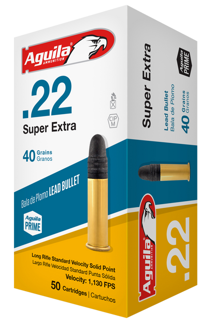 Aguila 1B220332 Super Extra Standard Velocity 22 LR 40 gr Lead Solid Point -sold by the case 2,000 rounds total -(40 boxes of 50 rounds)