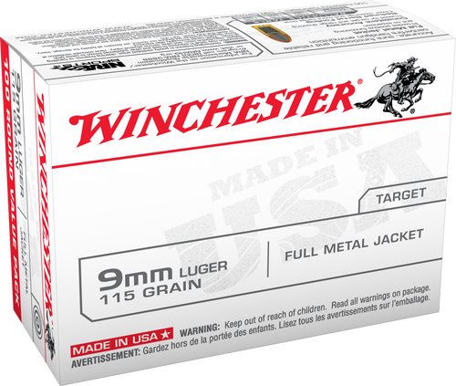 Winchester Ammo USA9MMVP USA  9mm Luger 115 GRAIN Full Metal Jacket (FMJ) 100 rounds