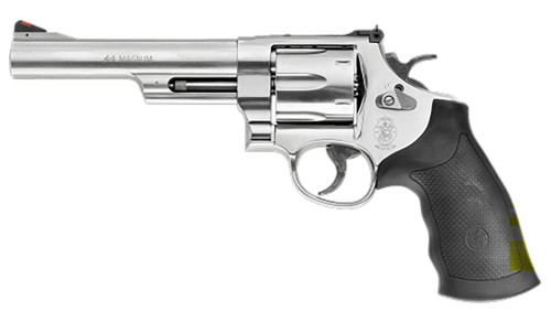   Smith & Wesson 163606 Model 629 44 Rem Mag, 44 S&W Spl 6rd 6" Overall Stainless Steel with Black Polymer Grip & Red Ramp Front, White Outline Rear Sights