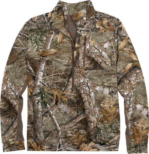 BROWNING 3/4 ZIP EARLY SEASON LS SHIRT REALTREE EDGE LARGE<