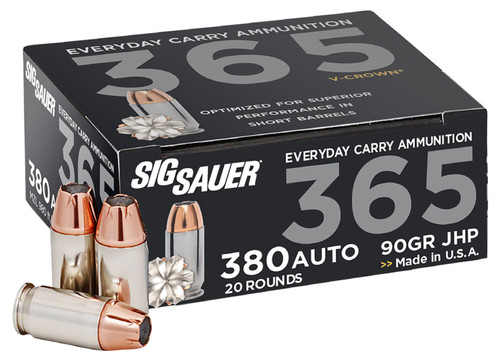 Sig Sauer E380A136520 380 ACP Handgun Ammo 90gr 20 Rounds 798681664924