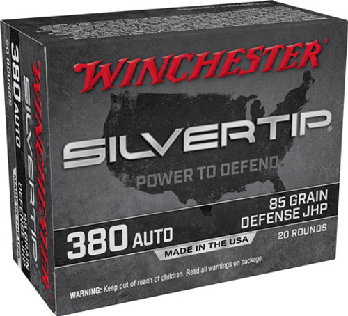 Winchester 380 ACP Ammunition W380ST 85 gr Silvertip Jacket Hollow Point 20 Rounds