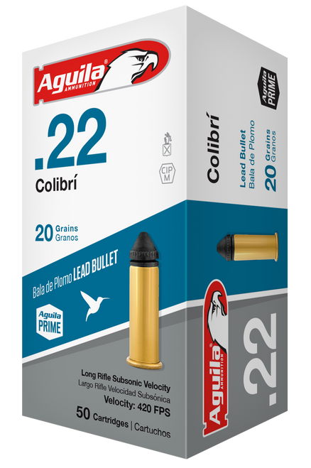   Aguila 1B220337 Colibri 22 LR 20 gr Subsonic Powderless Lead 50 rounds
