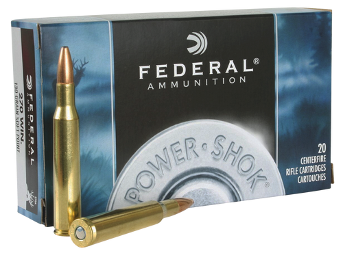 Federal 270A Power-Shok  270 Winchester 130 GRAIN Jacketed Soft Point (JSP) 20 rounds