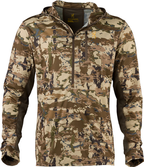 BROWNING EARLY SEASON HOODED LS SHIRT 1/4 ZIP AURIC X-LRG*