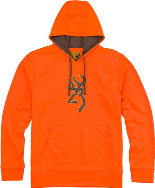 BROWNING TECH HOODIE LS BLAZE ORANGE LARGE*