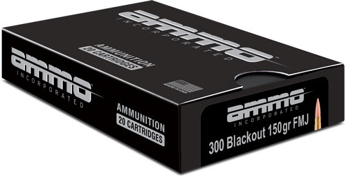 AMMO INC 300 BLACKOUT 150GR FMJ 20RD 25BX/CS