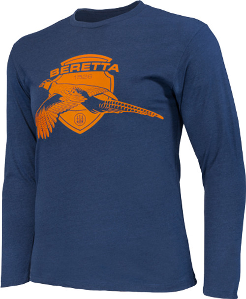 BERETTA T-SHIRT LS BIRDY LARGE NAVY/ORANGE