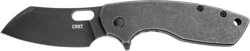 CRKT PILAR LARGE 2.67 PLAIN EDGE FOLDING BLADE STONEWASH