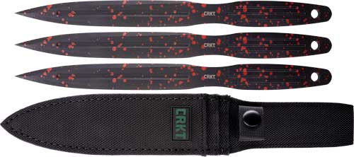 CRKT ONION THROWING KNIVES 6.25 BLACK/RED 3-PACK W/SHTH