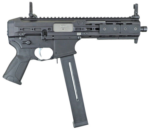   LWRC SMGP45B8S SMG 45 ACP 8.50" 25+1, Black, Magpul Flip Up Sight, Handstop & Rail Covers, QD Mount End Plate (No Brace)