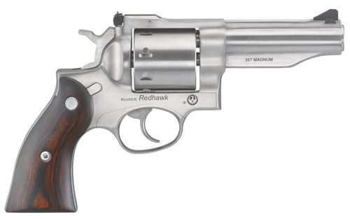 Ruger 5059 Redhawk *MA Compliant 357 Mag 4.20" Barrel 8rd Triple-Locking Cylinder, Satin Stainless Steel, Hardwood Grip, Transfer bar Safety