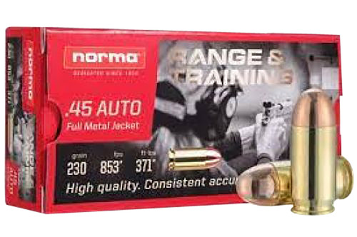 Norma 611540020 45 ACP Handgun Ammo 20 Rounds 810036150217
