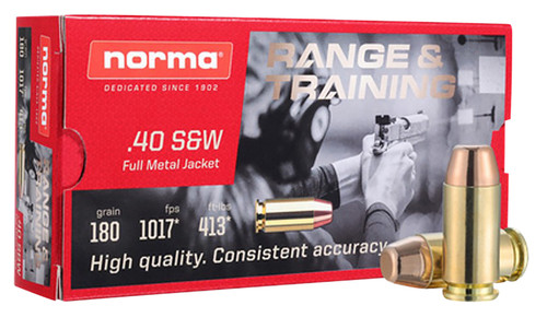 Norma 611440020 40 S&W Handgun Ammo 180gr 20 Rounds 810036150200