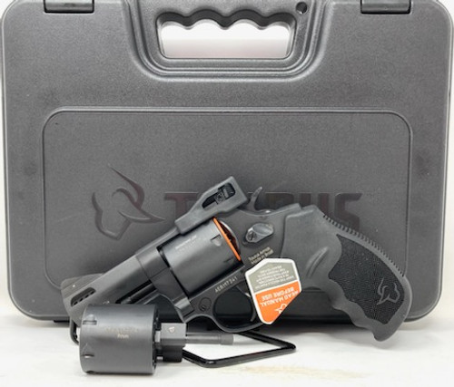 Taurus 2692031 692 9mm Luger, 38 Special +P or 357 Mag Caliber with 3" Ported Barrel, 7rd Capacity Cylinder, Overall Matte Black Finish Steel & Black Ribber Grip Includes 2 Cylinders