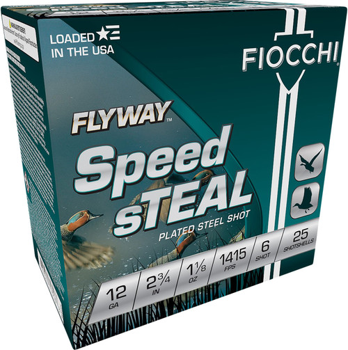 Fiocchi 12FST6 12 Gauge Steel Shotgun Ammo #6 2.75" 1 1/8 oz 25 Rounds 762344713168