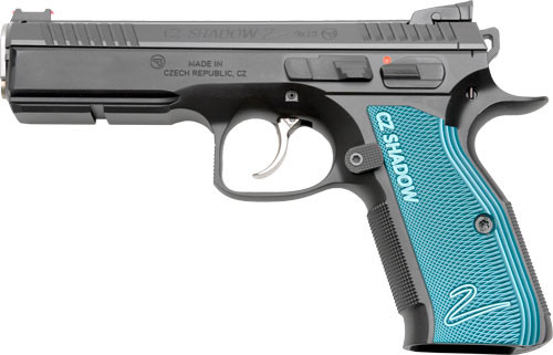 CZ CUSTOM SHADOW 2 ACCU 9MM FS 17-SHOT BLACK POLY BLUE GRIPS