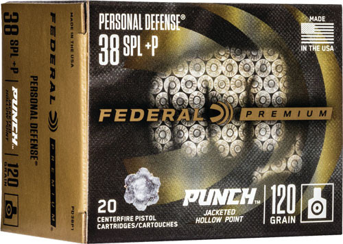 Federal PD38P1 38 Special Ammunition 120Gr Jacketed Hollow Point 20 Rounds