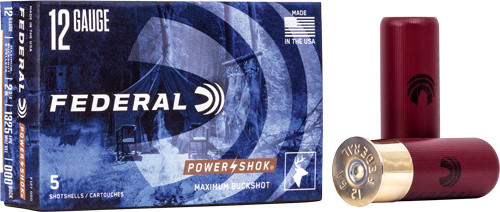 FEDERAL 12GA 2.75 000 BUCK 8 PELLETS 5RD 50BX/CS