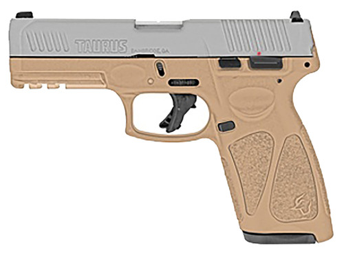 Taurus 1-G3B949T G3  9mm Luger Caliber with 4 Barrel 15+1 or 17+1 Capacity Tan Finish Picatinny Rail Frame Serrated Matte Stainless Steel Slide & Polymer Grip Includes 2 Mags