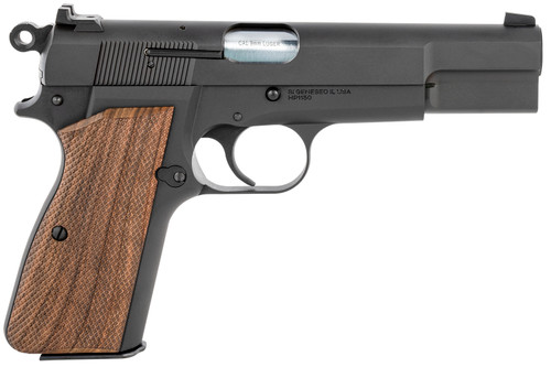 Springfield Armory HP9201 SA-35  9mm Luger 15+1 4.70 Cold Hammer Forged Barrel Matte Blued Carbon Steel Frame & Serrated Slide Checkered Walnut Grip & White Dot Front/Serrated Rear Sights
