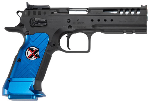 Tanfoglio IFG TFLIMMSTRX9 Limited Master Xtreme 9mm Luger 19+1 4.75 Stainless Polygonal Rifled Barrel/Matte Black Slide & Frame/Blue Polymer Grips